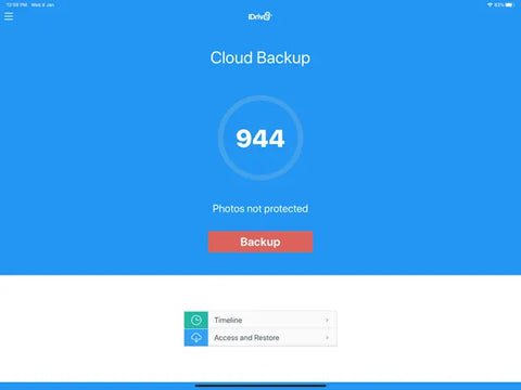 iDrive backup for iPad