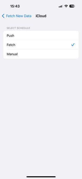 iPhone 15 Adjust Mail Fetch Settings