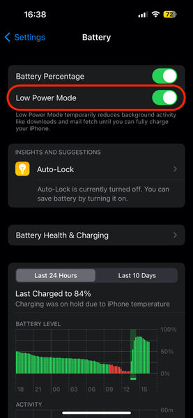 iPhone 15 Turn On Low Power Mode