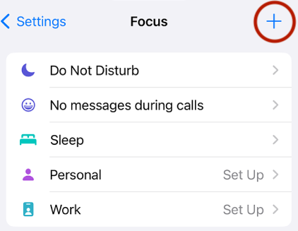 ajouter un mode focus personnalisé sur iPhone avec ios 17