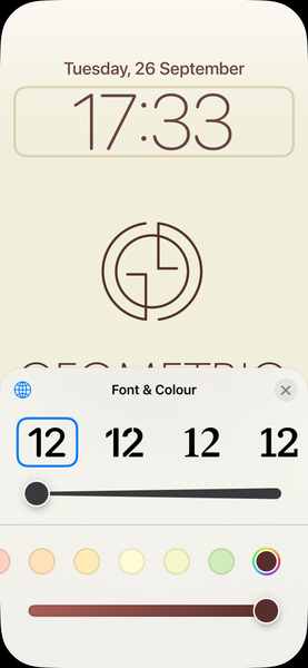 Lock Screen how to change clock font and color