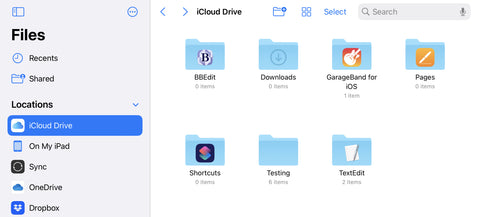 iCloud storage for iPad