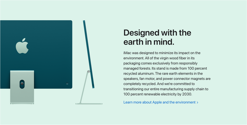 Apple’s iMac M3 Environmental Commitments