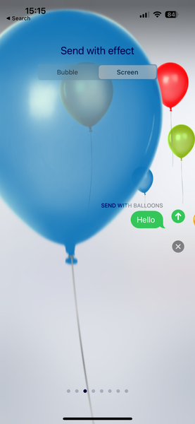 iPhone 15 Special Texting Effect Balloons