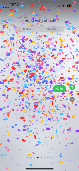 iPhone 15 Special Texting Effect Confetti