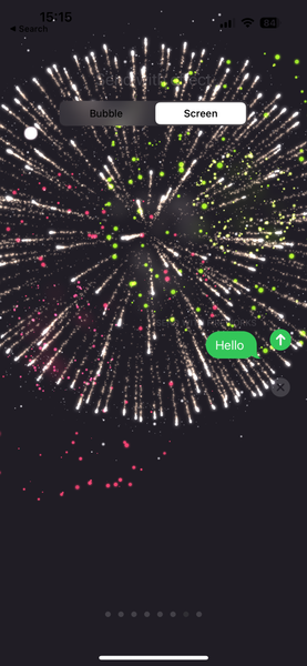iPhone 15 Special Texting Effect Fireworks