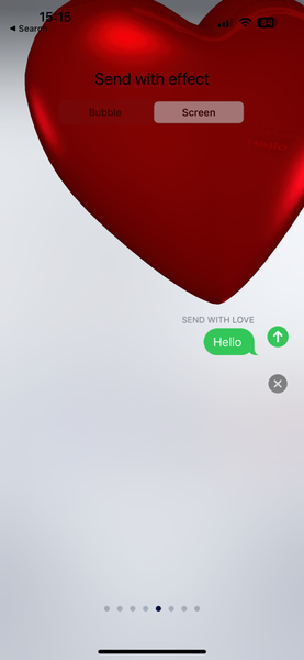 iPhone 15 Special Texting Effect Love
