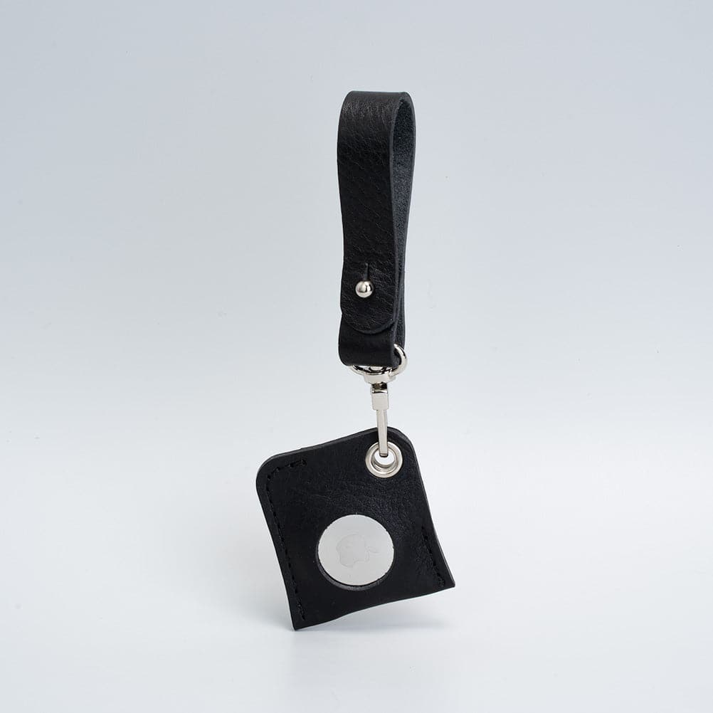 Geometric Goods AirTag Keychain with Snap Hook and Keyring Black