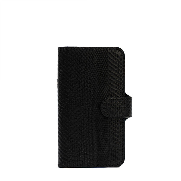 Geometric Goods Leather Folio Case Wallet with MagSafe for iPhone 14 Series Black Vectors / iPhone 14 Plus