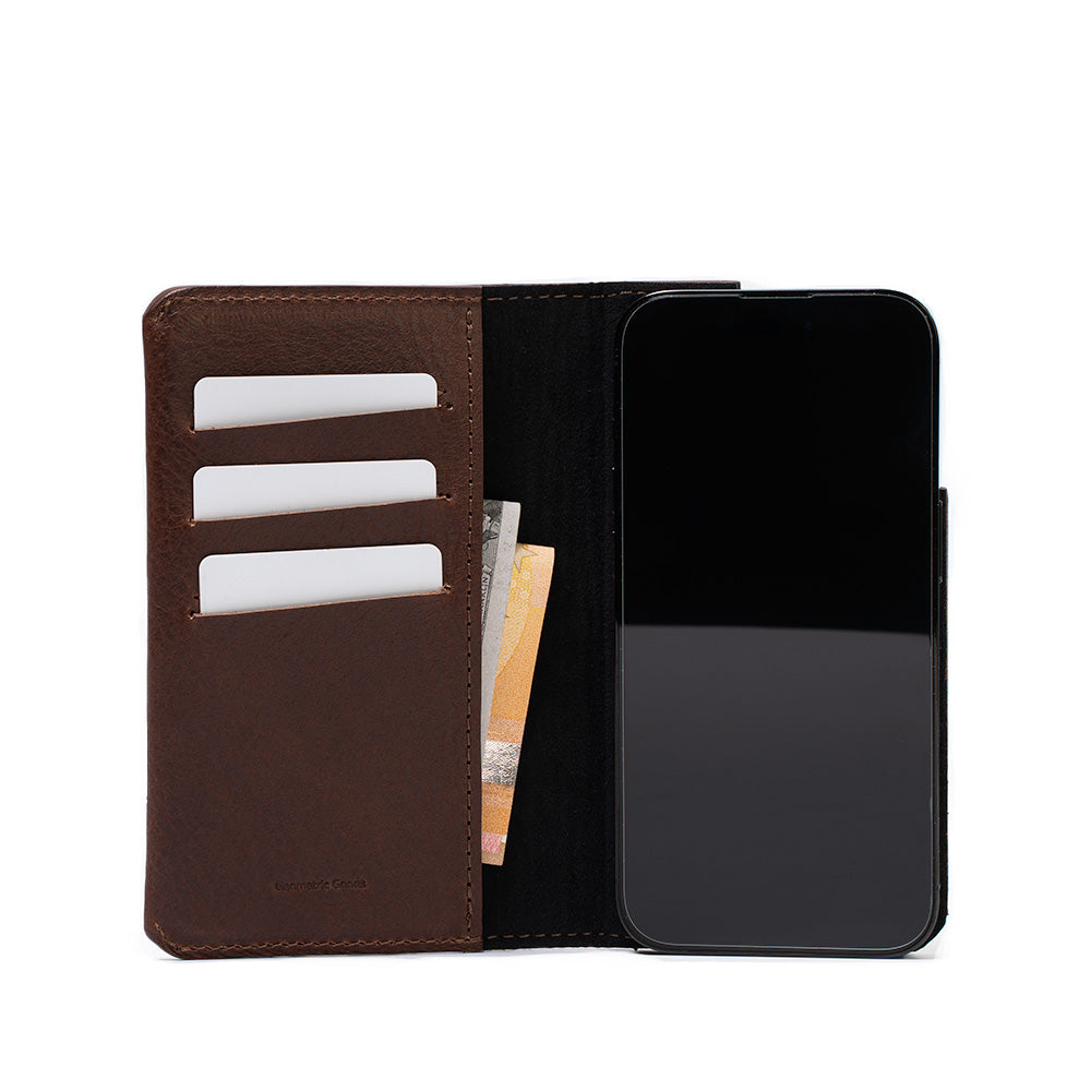 iPhone 12/13 series Leather Folio Case Wallet with MagSafe - The