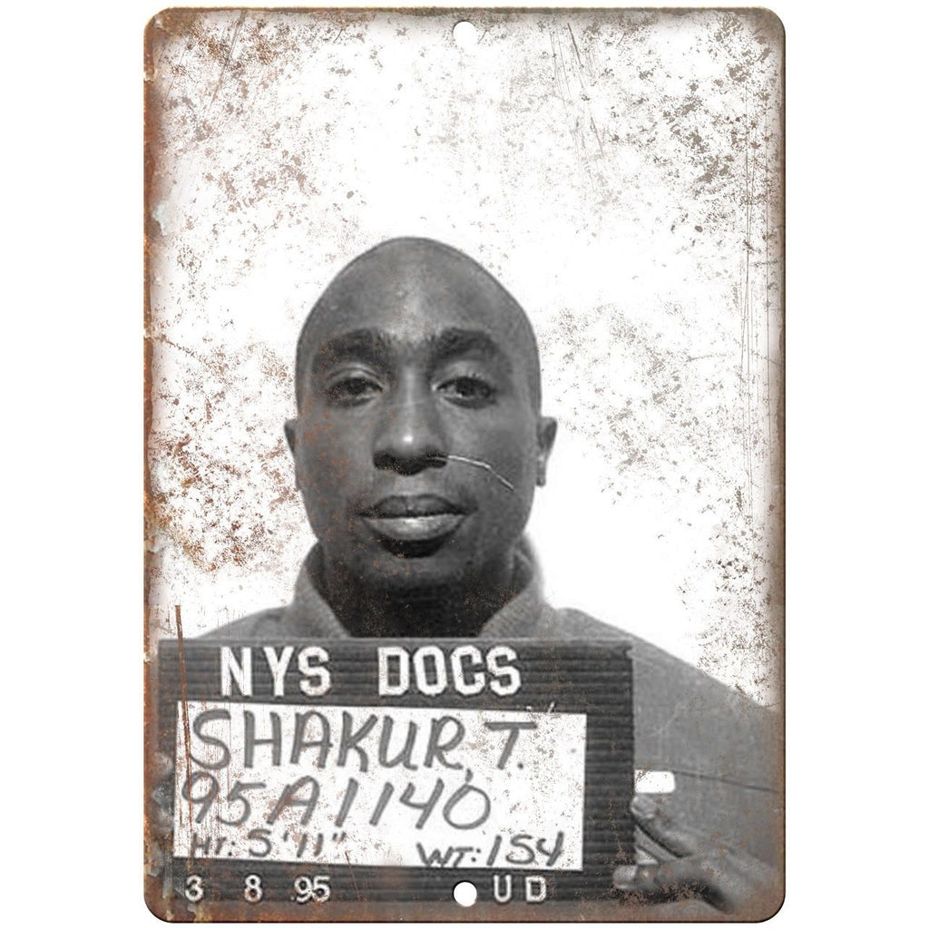 1995 Tupac Shakur NYS Department of Corrections 10" x 7" reproduction metal sign