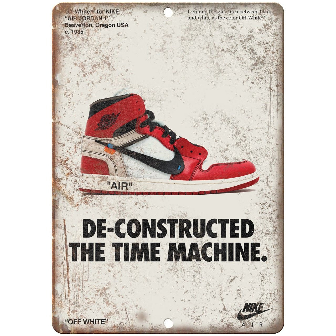 Nike Air Jordan 1 Machine Sneaker Ad 10" X 7" Metal – Rusty Walls Sign Shop