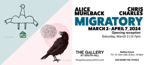 Migratory, art pieces by Alice Muhlback and Chris Charles