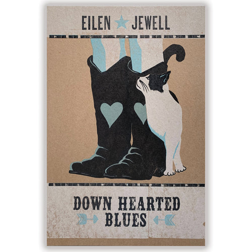Eilen Jewell "Down Hearted Blues" - Cat letterpress print
