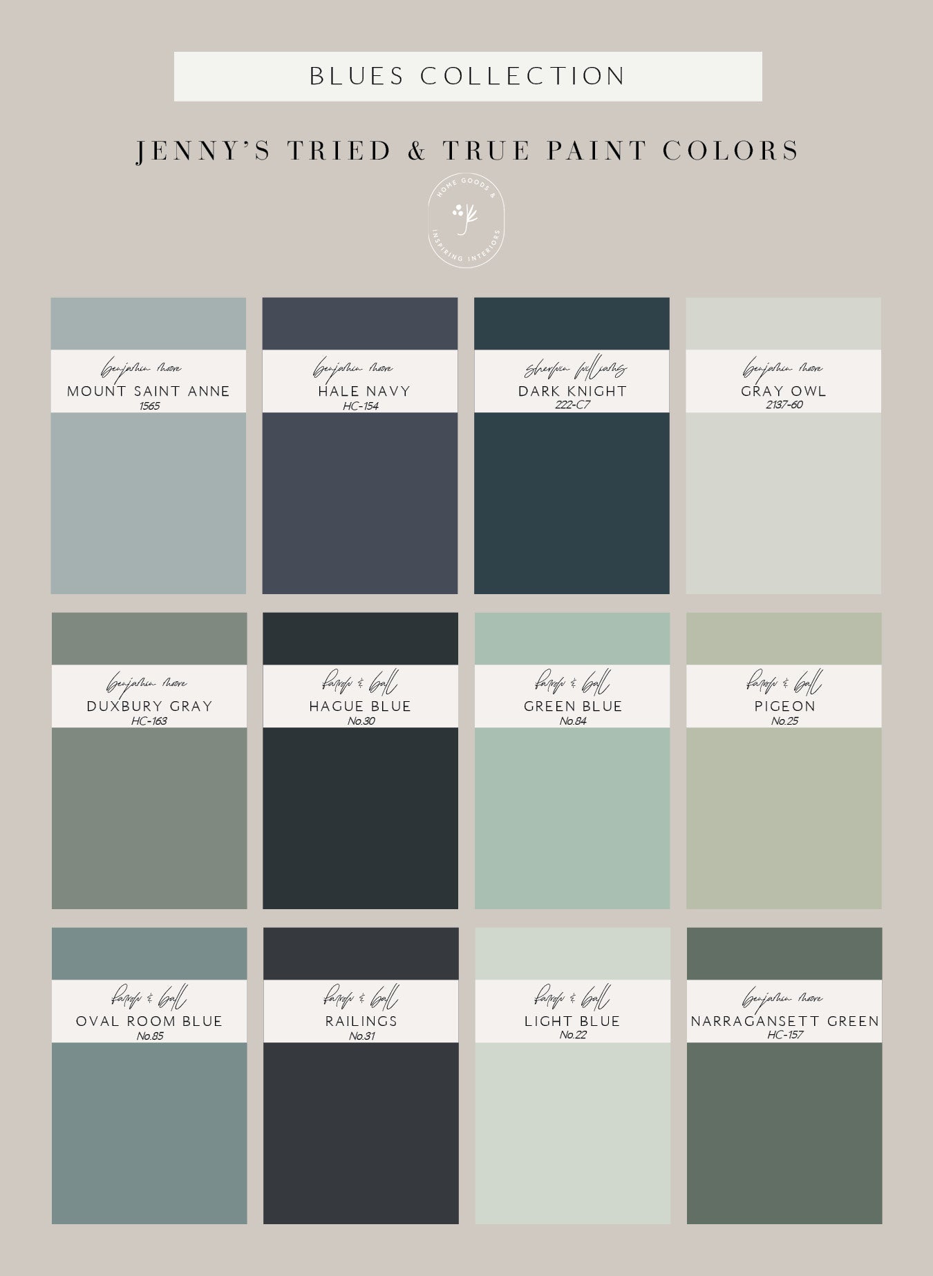 Jenny's favorite blue paint colors - www.juniperprintshop.com