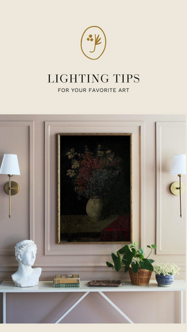Try some sconces, picture lights, or hanging pendants to add a finishing touch to your artwork. www.juniperprintshop.com