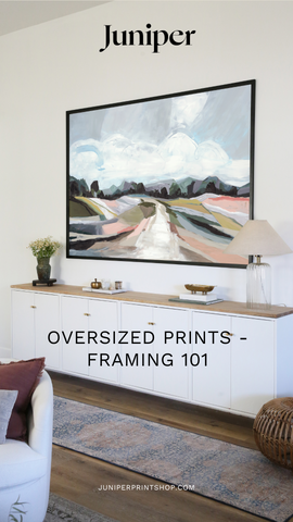 Follow our easy steps for hanging oversized art! www.juniperprintshop.com