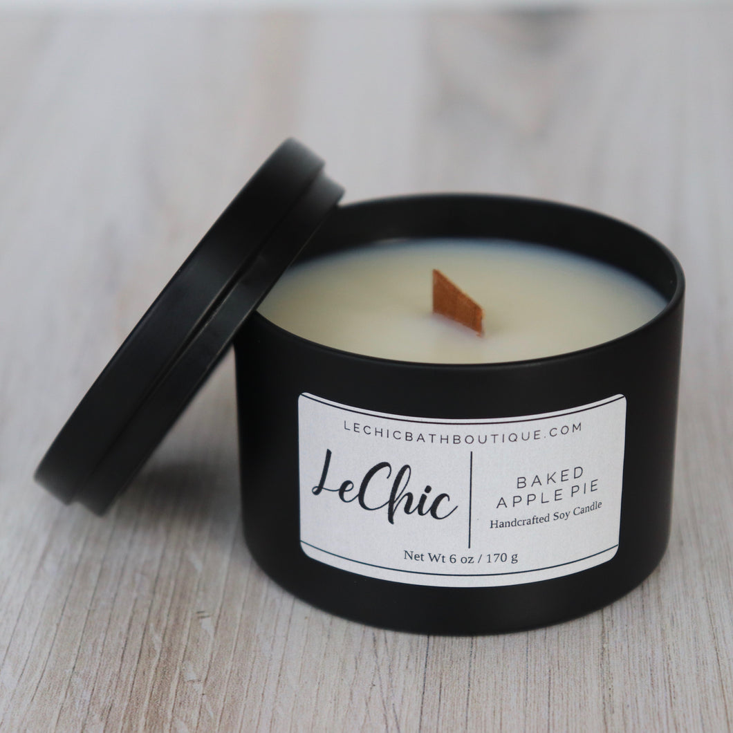 Black Tin Soy Candle ~ Baked Apple Pie