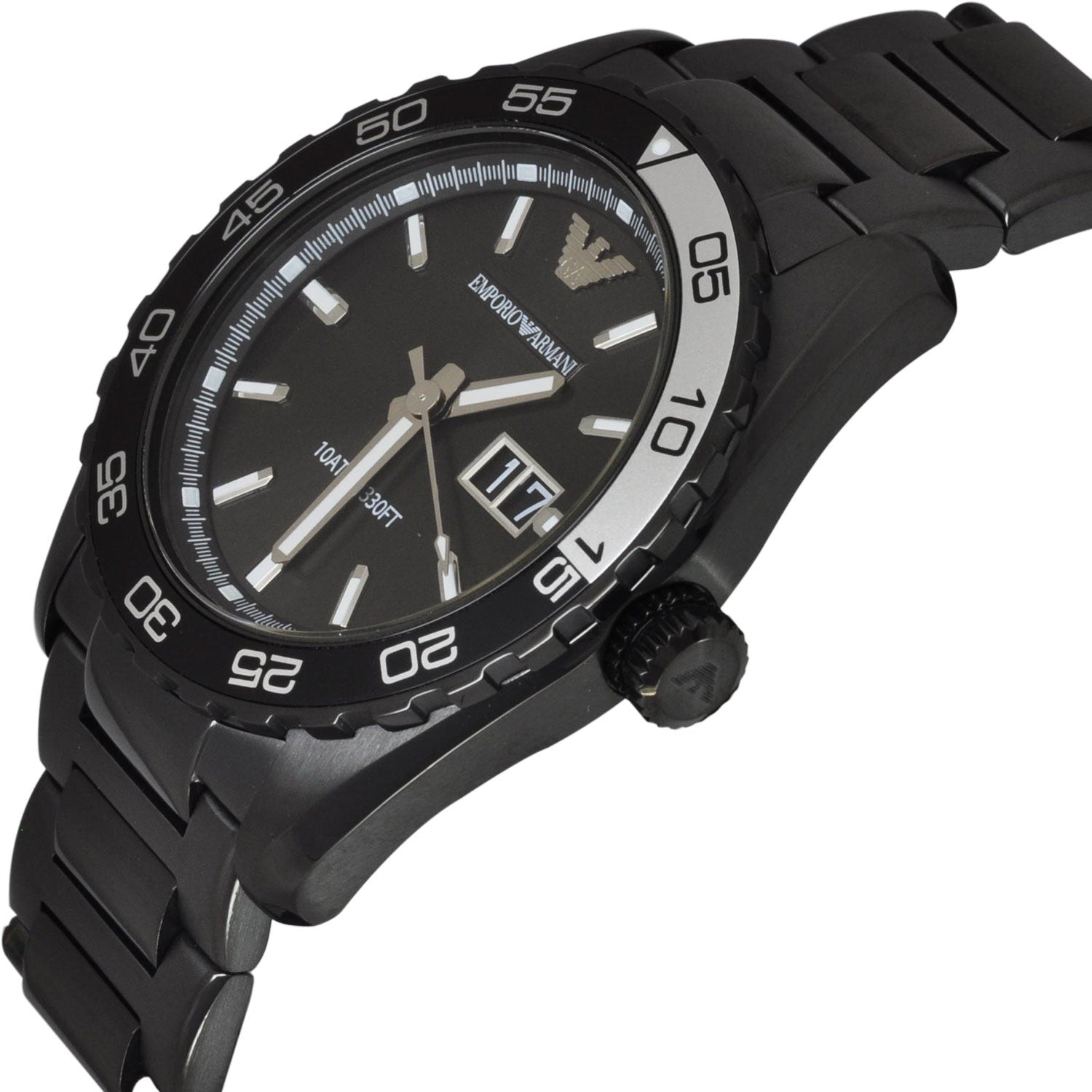 armani black stainless steel watch