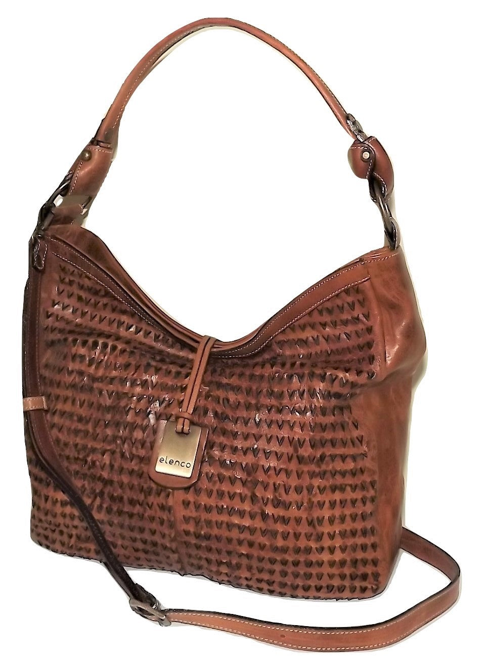 Elenco Portugal Women&#39;s Leather Aveiro Hobo Crossbody Bag Cognac - Travel Trek Luggage & Travel Gear