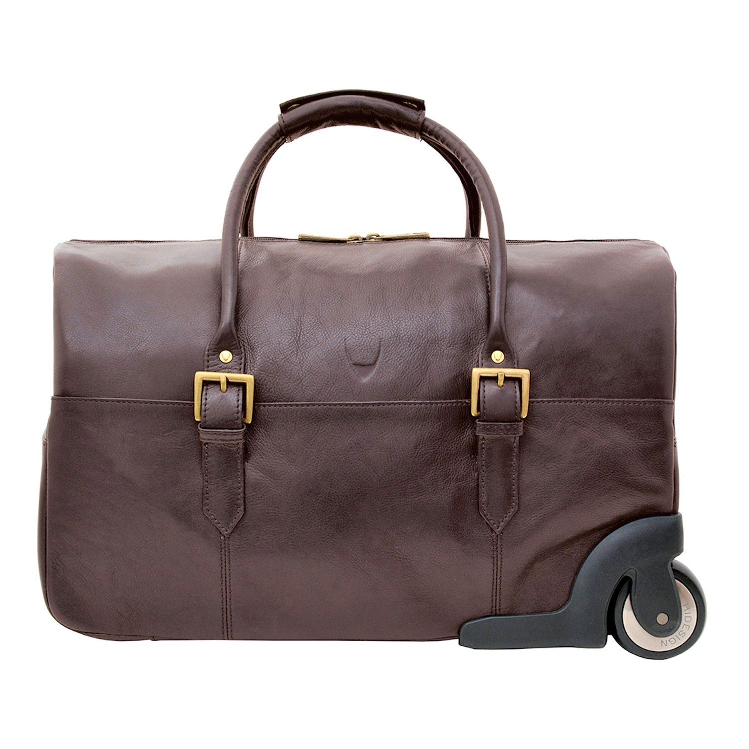Scully Hidesign Leather Charles 20&quot; Carry-on Wheeled Duffel Bag Brown - Travel Trek Luggage ...