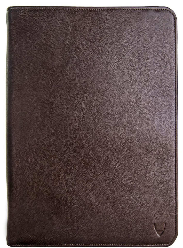 Hidesign Leather Zip File Folder Writing Padfolio with Tablet Pocket ...