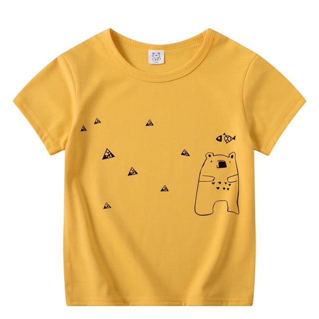 Spring Summer shirts 100% Cotton Kids Tee Cartoon Rocket Baby Boys Girls 0berlo