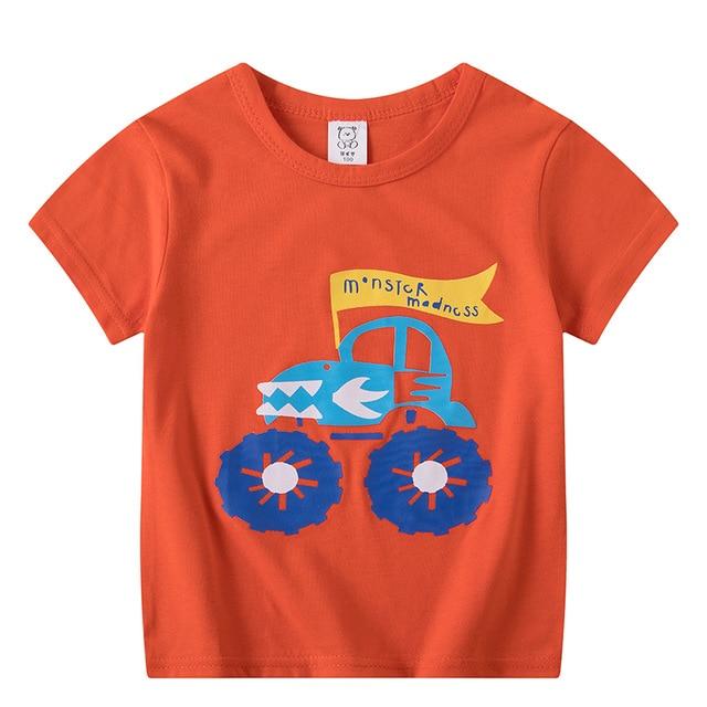 Spring Summer shirts 100% Cotton Kids Tee Cartoon Rocket Baby Boys Girls 0berlo