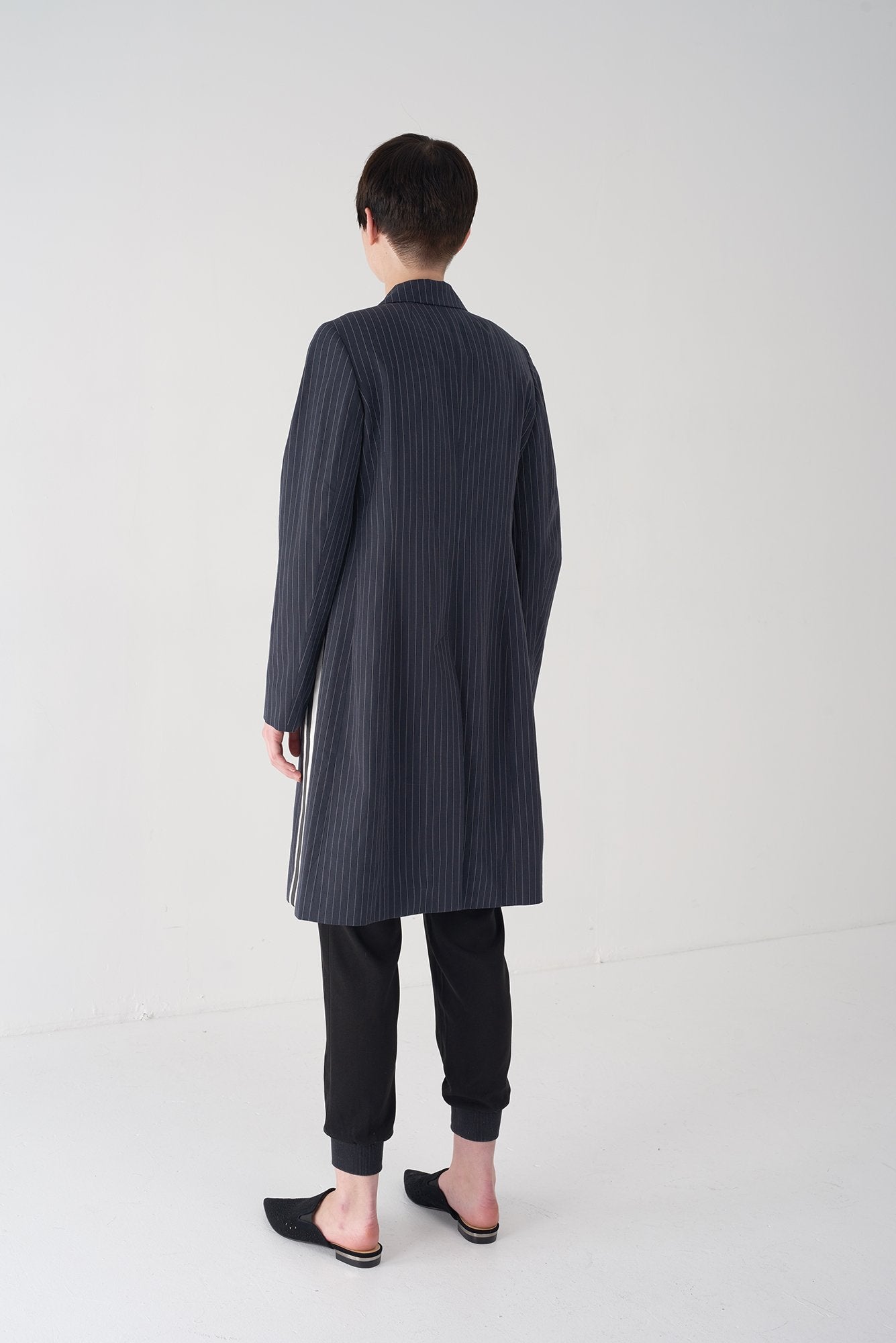 FRED - NVLT Pinstripe linen long coat – Søsken Studios
