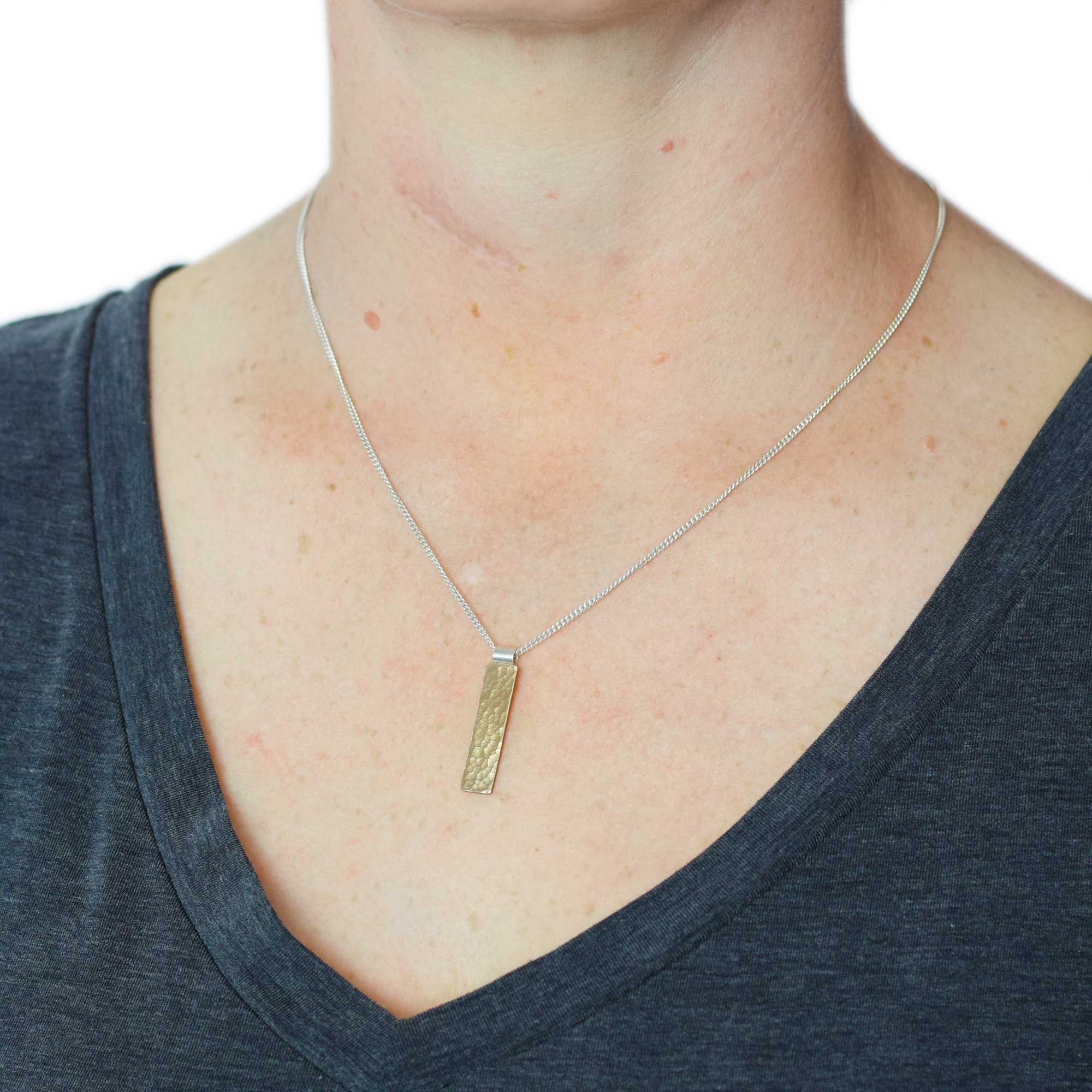 Vertical Bar Necklace | Gold and Sterling Silver