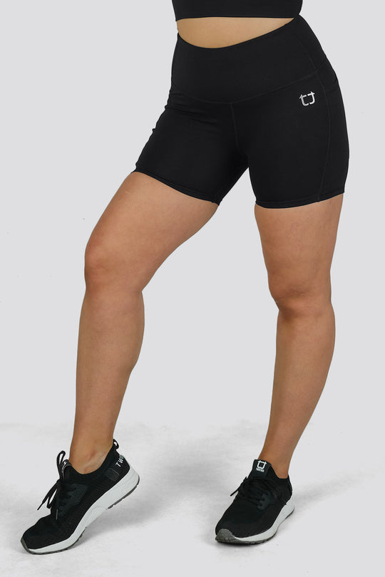 biker black shorts