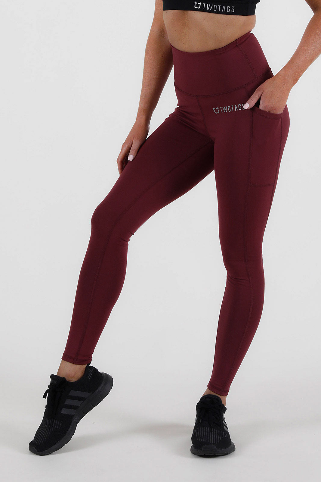 maroon high waisted leggings