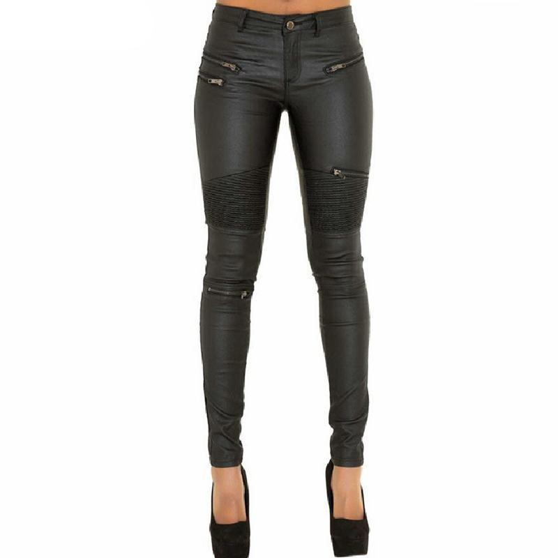 womens leather slacks