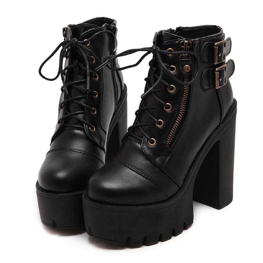 black goth boots