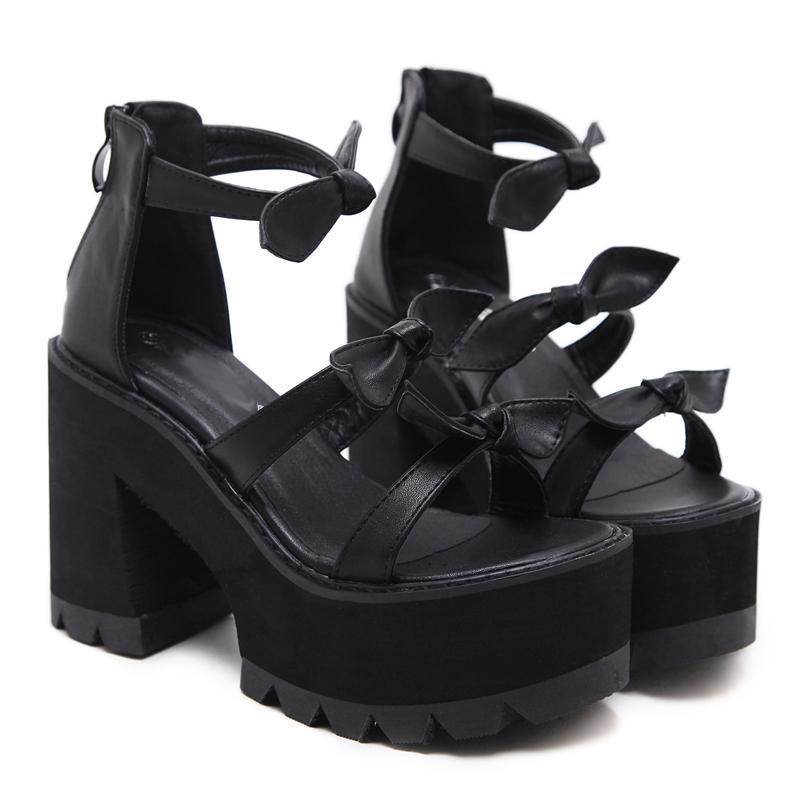 black goth sandals