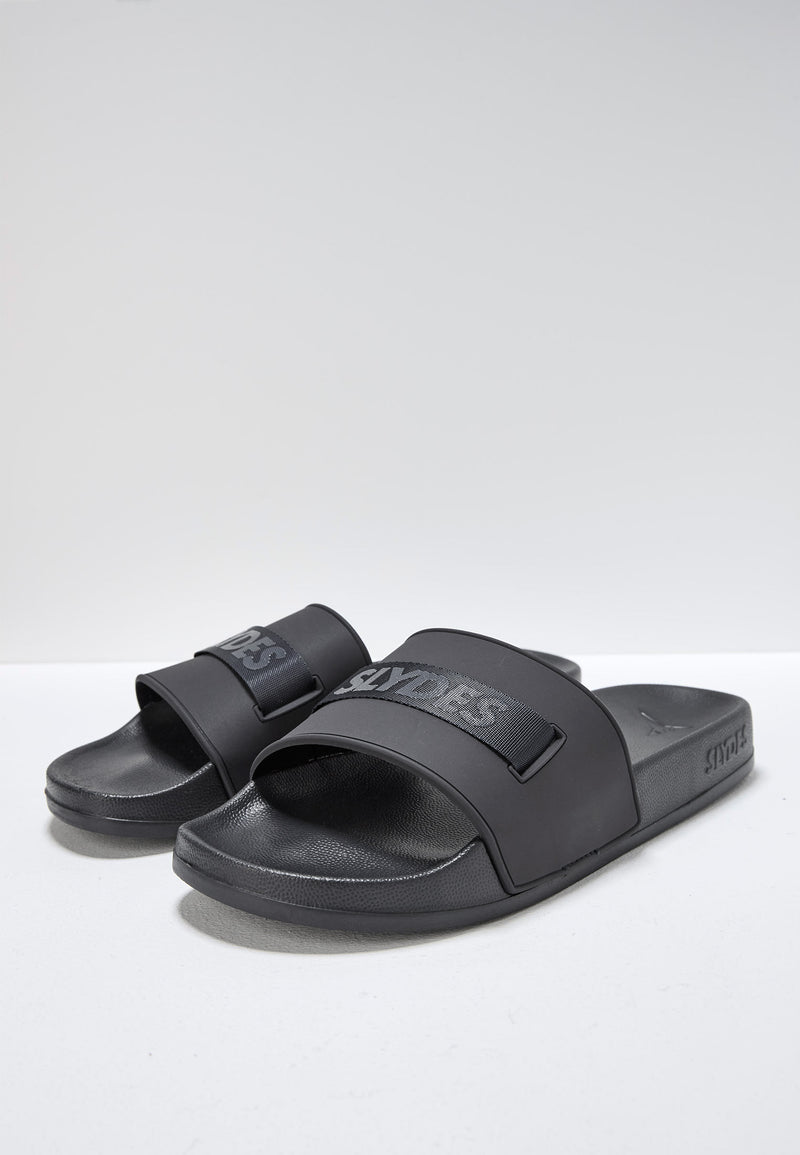 mens black sliders