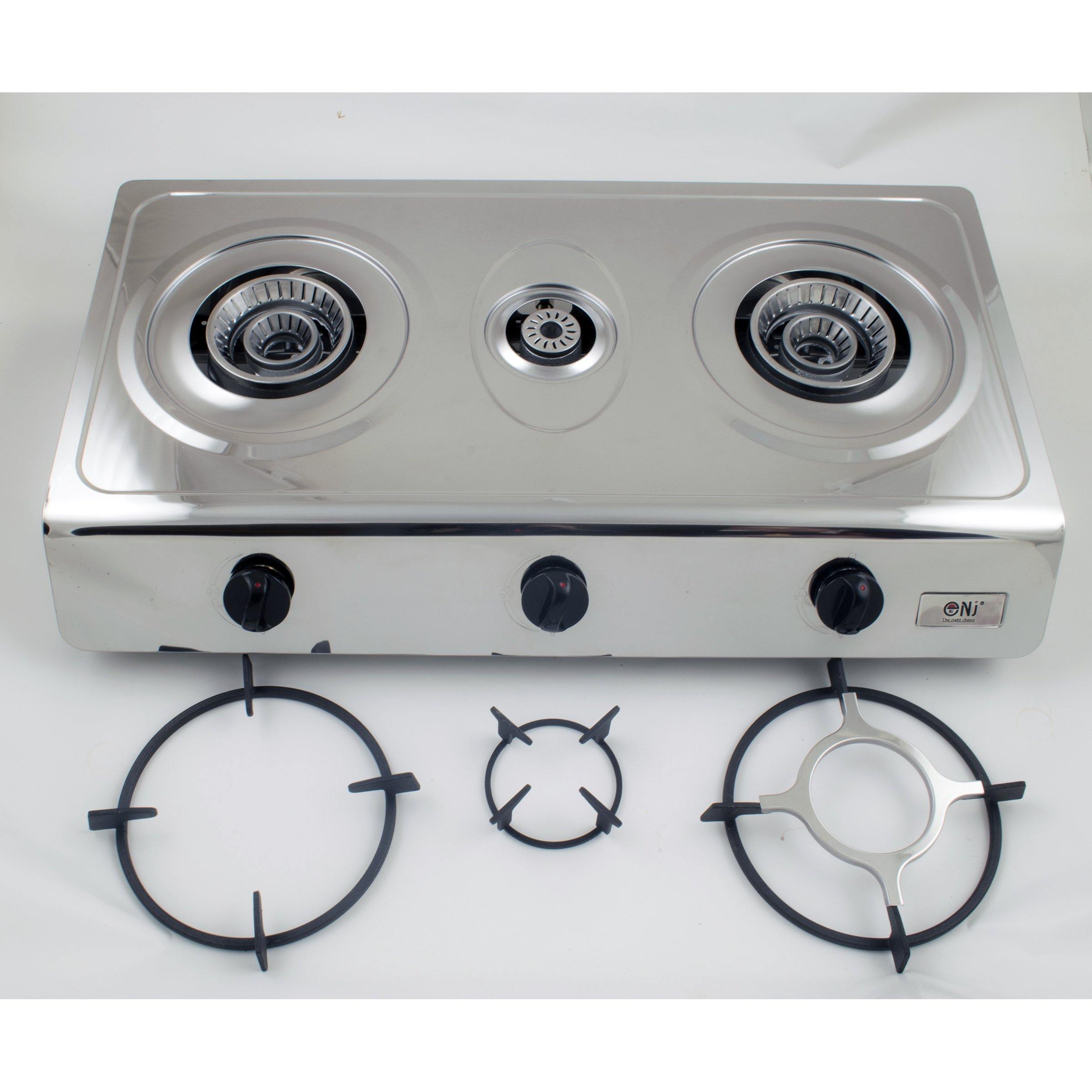 Nj 300 Camping Gas Stove 3 Burner Stainless Steel 70cm Outdoor