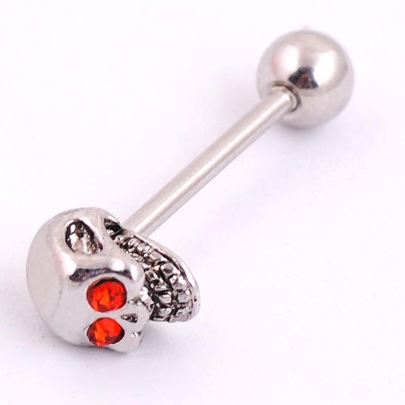 Punk Skull Tongue Piercing Rings 