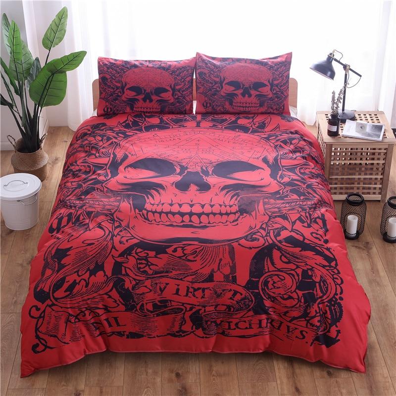 3d Red Black Sugar Skull Bedding Set Skullflow