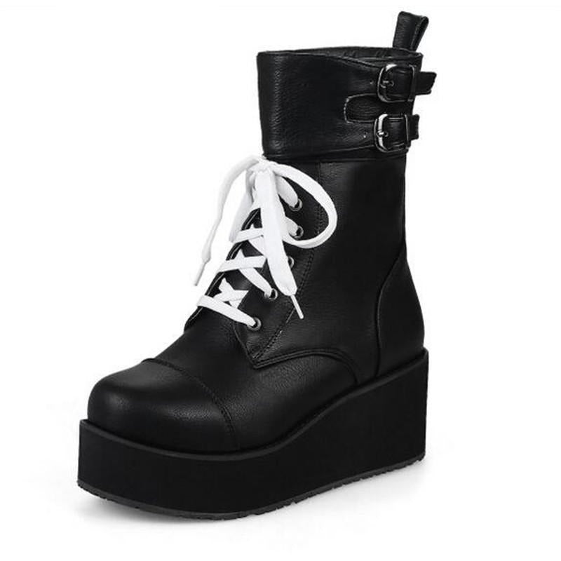 goth wedge boots