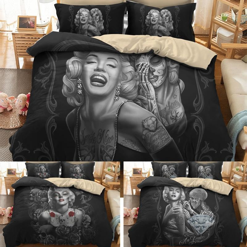 3d Marilyn Monroe Skull Bedding Set Skullflow