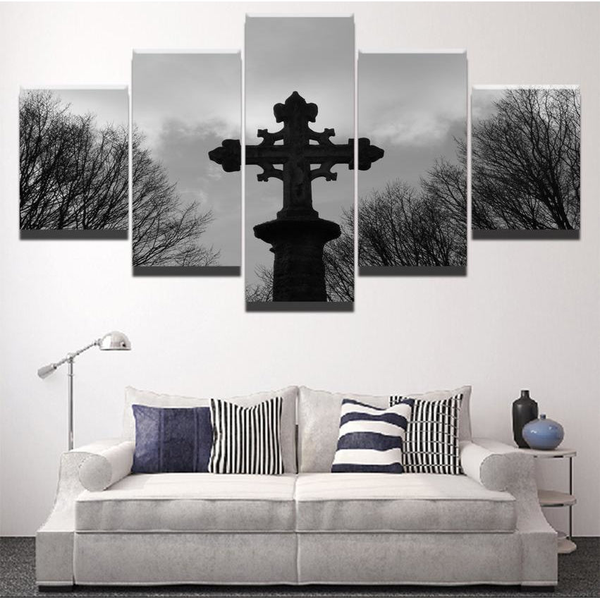 Religious Cross Celtic Gothic Wall Art Skullflow