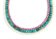 Multi strand Pearls and Gemstones necklace