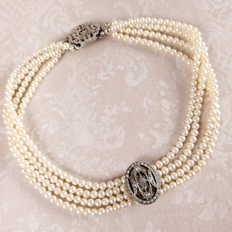 Bridal Pearl Choker Necklace