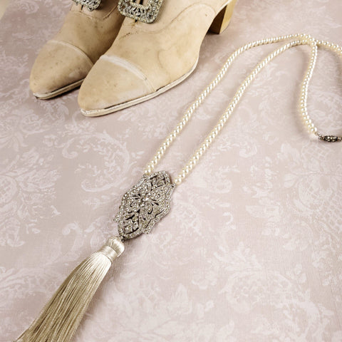 Art Deco Pearl Tassel Necklace