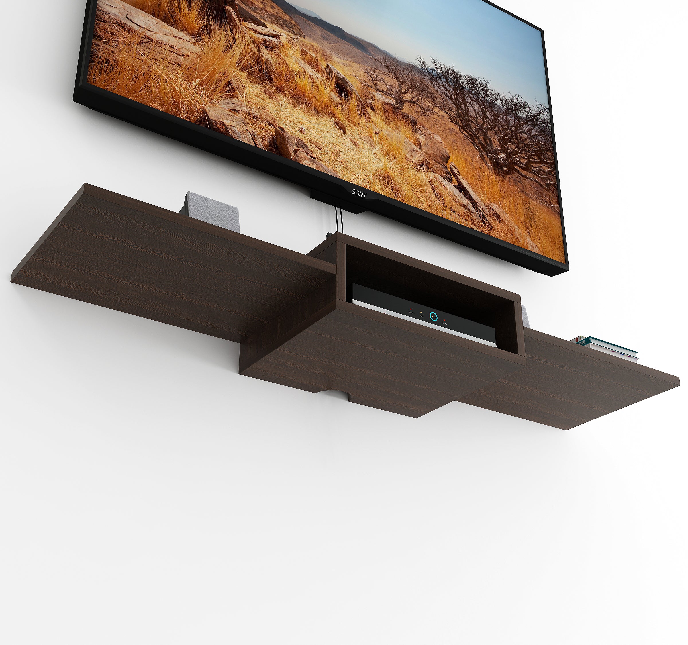 Bluewud Aero TV Entertainment Unit/Wall Set Top Box Stand Shelf