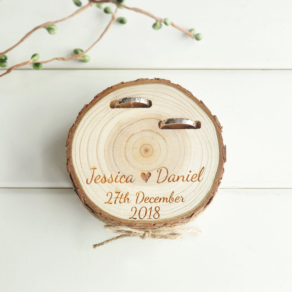 Home Furniture Diy Wooden Wedding Ring Holder Wedding Supplies