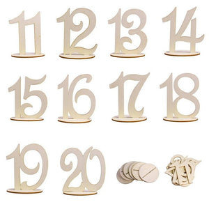 10 Piece Set Wooden Table Numbers
