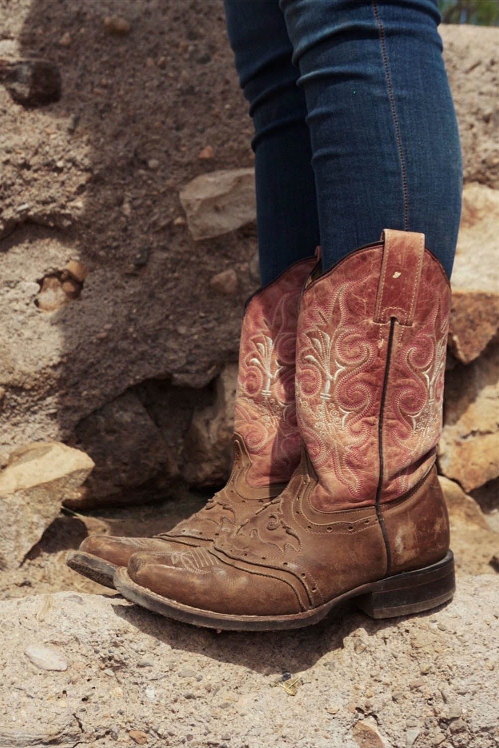 Woman wearing cowboy boots