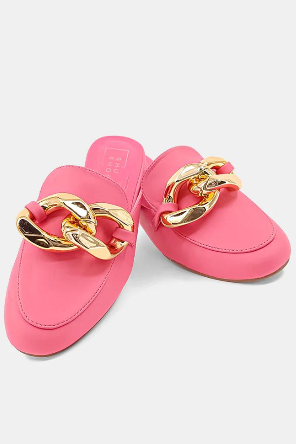 Pink mule loafers